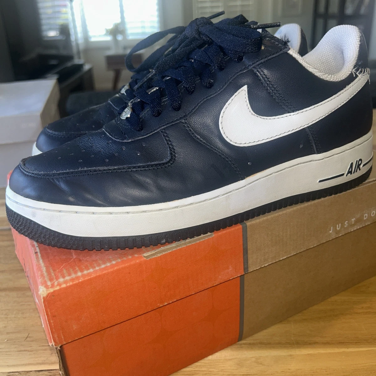 Nike Air Force 1 OG Low White Obsidian | eBay