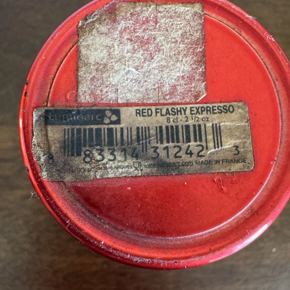 Juego de 2 tazas de café espresso Luminarc Arc llamativo de vidrio rojo Francia vintage Foto 3 de 4