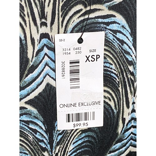 The Limited Dress Polyester Exposed Zip Back XSP XS Petite NWT Blue Geometric - Picture 6 of 13