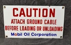 Mobil Oil Corp. Vintage Porcelain Oil Field Sign