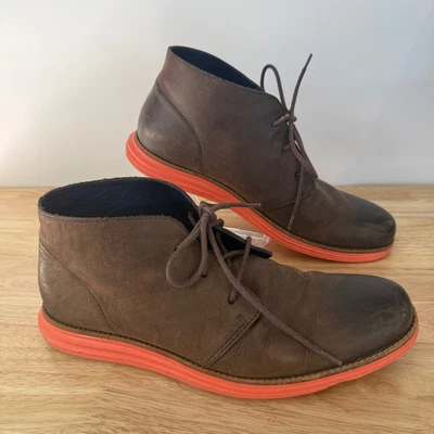Cole Haan LunarGrand Chukka Botas Hombre 10.5 Marrón Naranja Cuero C11719 Comodidad - Imagen 1 de 4