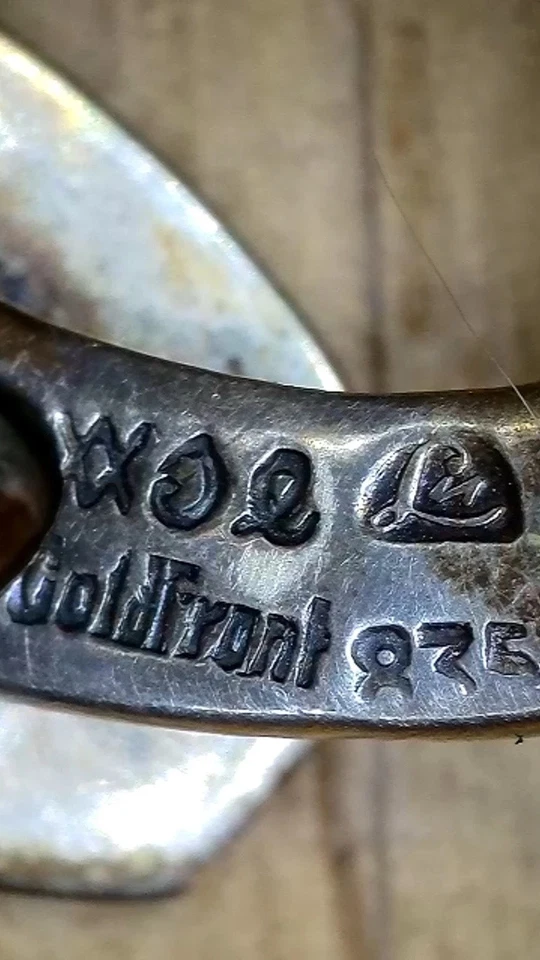 Vintage Manschettenknöpfe Wilhelm Müller Silber 835 Goldfront Perlmutt Laurin - Bild 2 von 4