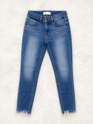 BKE Payton Mid Rise Ankle Skinny Jeans Women s 28x27 Raw Hem Stretch Denim