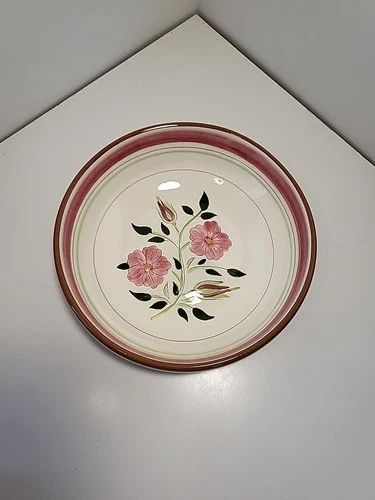 VTG Stangl Pottery 10” Serving Bowl Wild Rose Pattern Trenton, NJ Salad Fruit