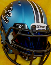 Casco de fútbol americano Detroit Lions SuPer personalizado tamaño completo Riddell Speed Lg azul