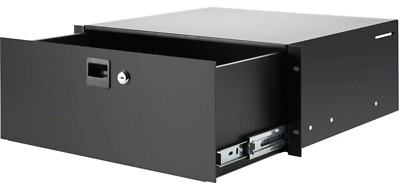 4 HE ADAM HALL Rackschublade mit VOLLAUSZUG u. Schloss Schublade 19''-Rack-Drawer