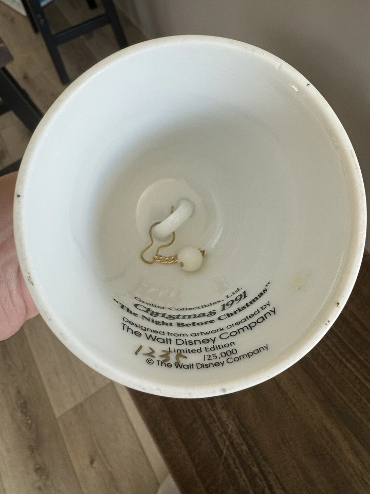 Disney Collection Christmas Porcelain Bell 1983, 1985, 1989, 1991 - Pre-owned - Image 3 of 4