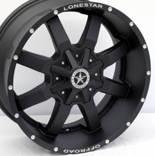 20 Matte Black Lonestar Offroad Gunslinger Wheels 20x9 0mm 5x139.7 Ram 1500