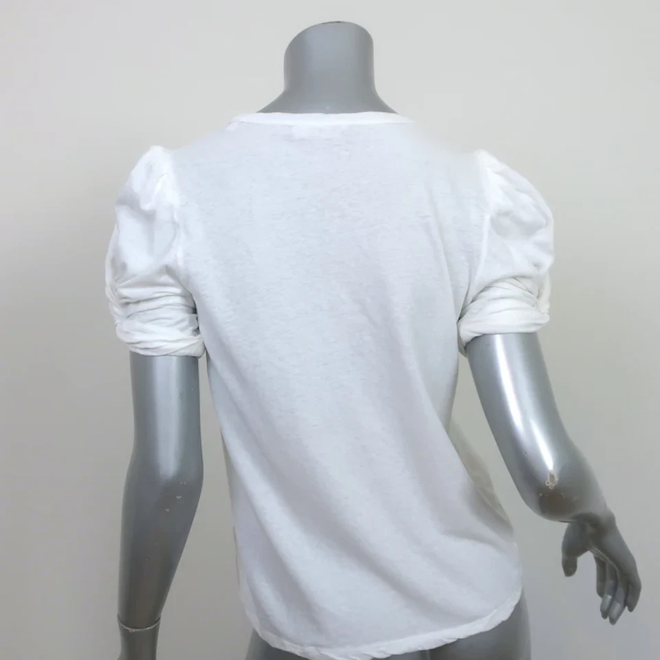 A.L.C. Camiseta Kati manga abullonada blanca algodón talla pequeña manga corta Foto 4 de 4