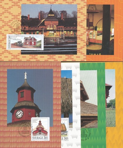 Sweden 1996 FDC - Maxi Card no 93 - 98 - 6 Cards - Swedish Houses