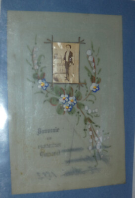 Image Pieuse Sur Gélatine - Souvenir 1ère Visite à Jésus 1909, Image Peinte, France