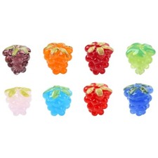 8pcs Handmade Lampwork Grape Beads Glass Fruit Beads for DIY Jewelry