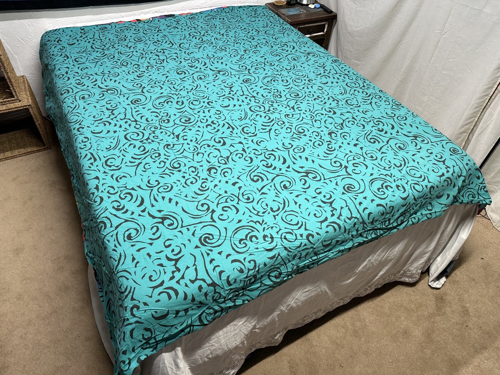 Vintage 90s Essix Reversible Duvet Cover Bright Colorful Abstract Funky