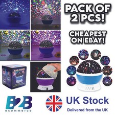 PACK OF 2-Northern Night Lights StarMaster Dream Rotating Galaxy Projection Lamp