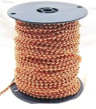 5 feet 100% COPPER BALL #13 CHAIN 6.3mm bead + 5 Connector Clasps ~ Made in USA