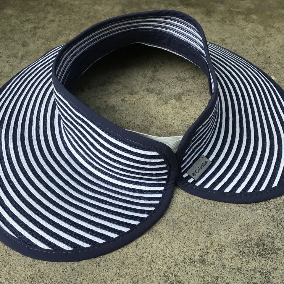 Columbia Cady Mountains Azul Beige Empacable Visera Talla O/S Sombrero a Rayas Foto 3 de 4