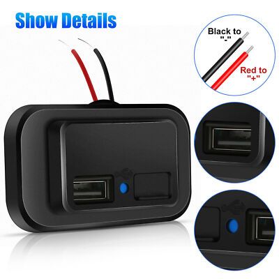 12V 3.1A Dual USB Port Car Fast Charger Socket Power Outlet LED Waterproof