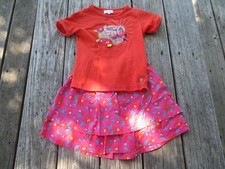 La Compagnie Des Petits  Girls Floral Outfit skirt shirt  Size 6