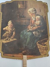 Guernsey Dairy Vintage Cardboard Hand Held Advertising Fan Blessed Are the Poor