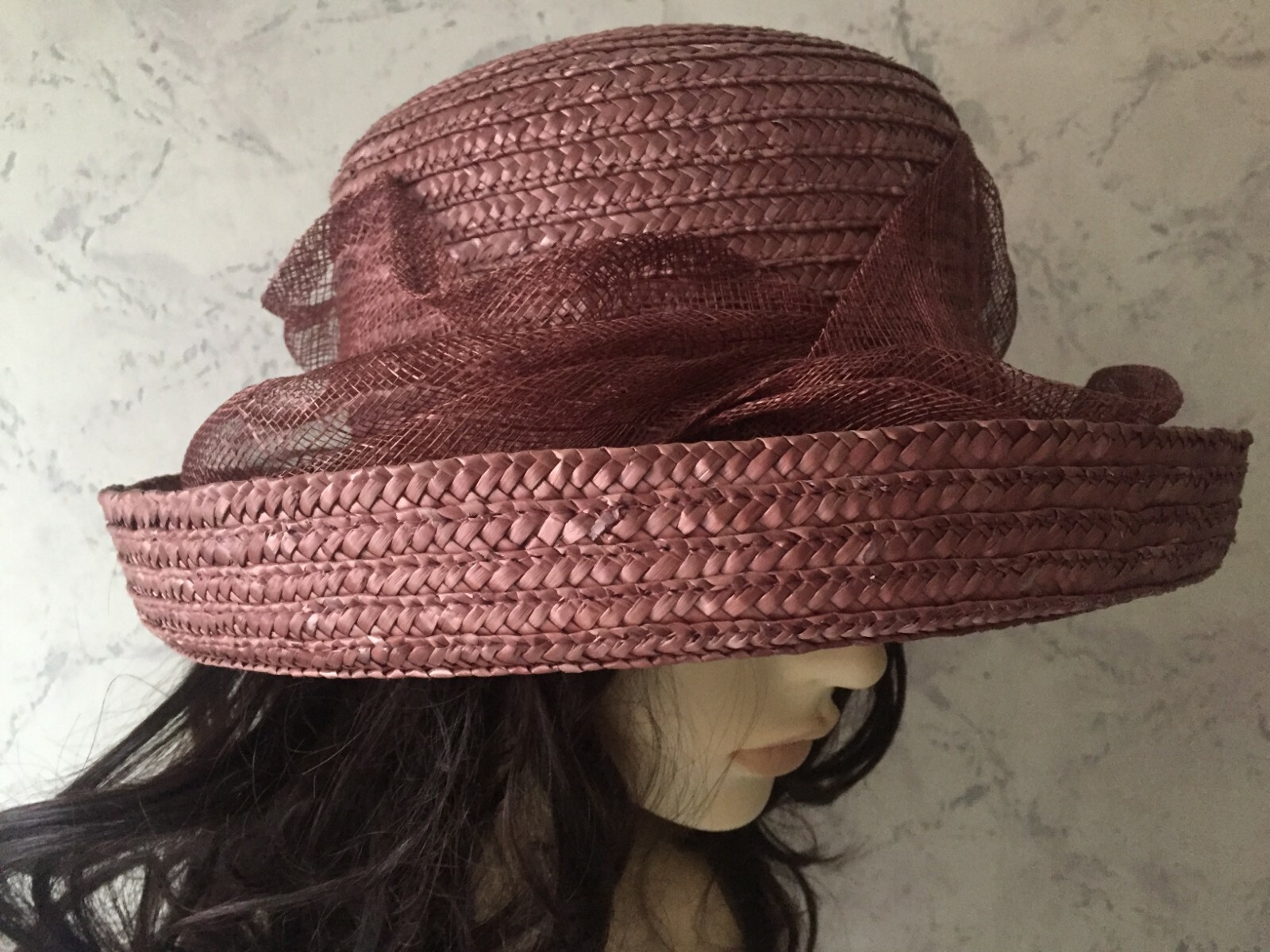 HAT BOX DEBENHAMS HEATHER PINK STRAW OCCASION HAT eBay