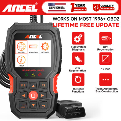 ANCEL HD601 Heavy Duty Truck Scanner Diagnostic Tool TPMS SAS EPB SRS ABS Reset