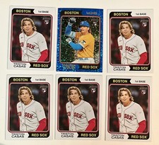 2023 Topps Heritage Chrome Blue Sparkle Refractor Triston Casas RC + Base RC x5