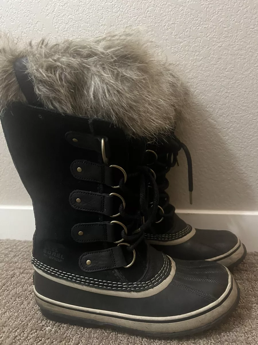 Sorel Joan of Arc Black Waterproof Winter Snow Boots NL2429 010 Womens 8