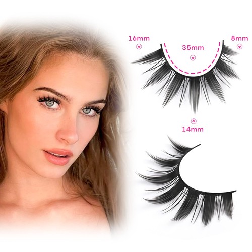 False Eyelashes 10 Pairs Manga Style 16mm Spiky Faux Mink Cosplay - 第 3/7 張圖片