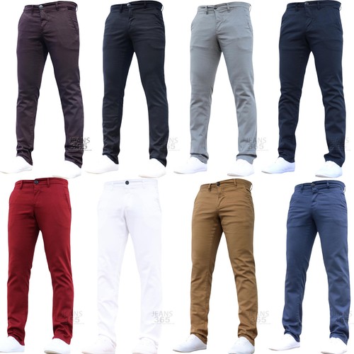 Mens Designer Trousers Chinos Stretch 