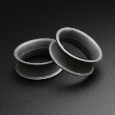 Silikon Flesh Ohr Tunnel Gunmetal Grau Metallic Silikon Doppel Flare Tunnel