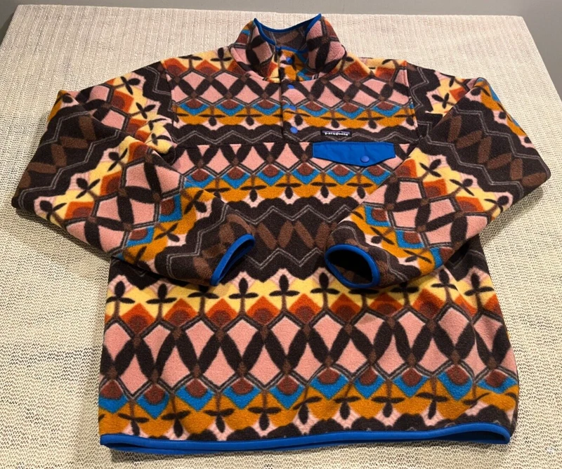 patagonia art aztec bohemian snap-t synchilla southwestern jacket