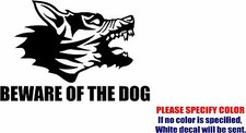 Beware Of The Dog Graphic Die Cut decal sticker Car Truck Boat Window Bumper 7"