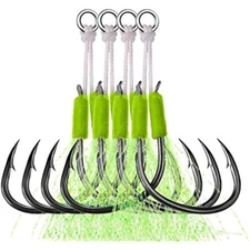 10Pairs Fishing Saltwater Double Assist Jigging Hook Butterfly Jig Fishing Hooks