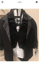 BOYS TUXEDO COMPLETE SET WITH SHIRT, VEST AMD BOWTIE