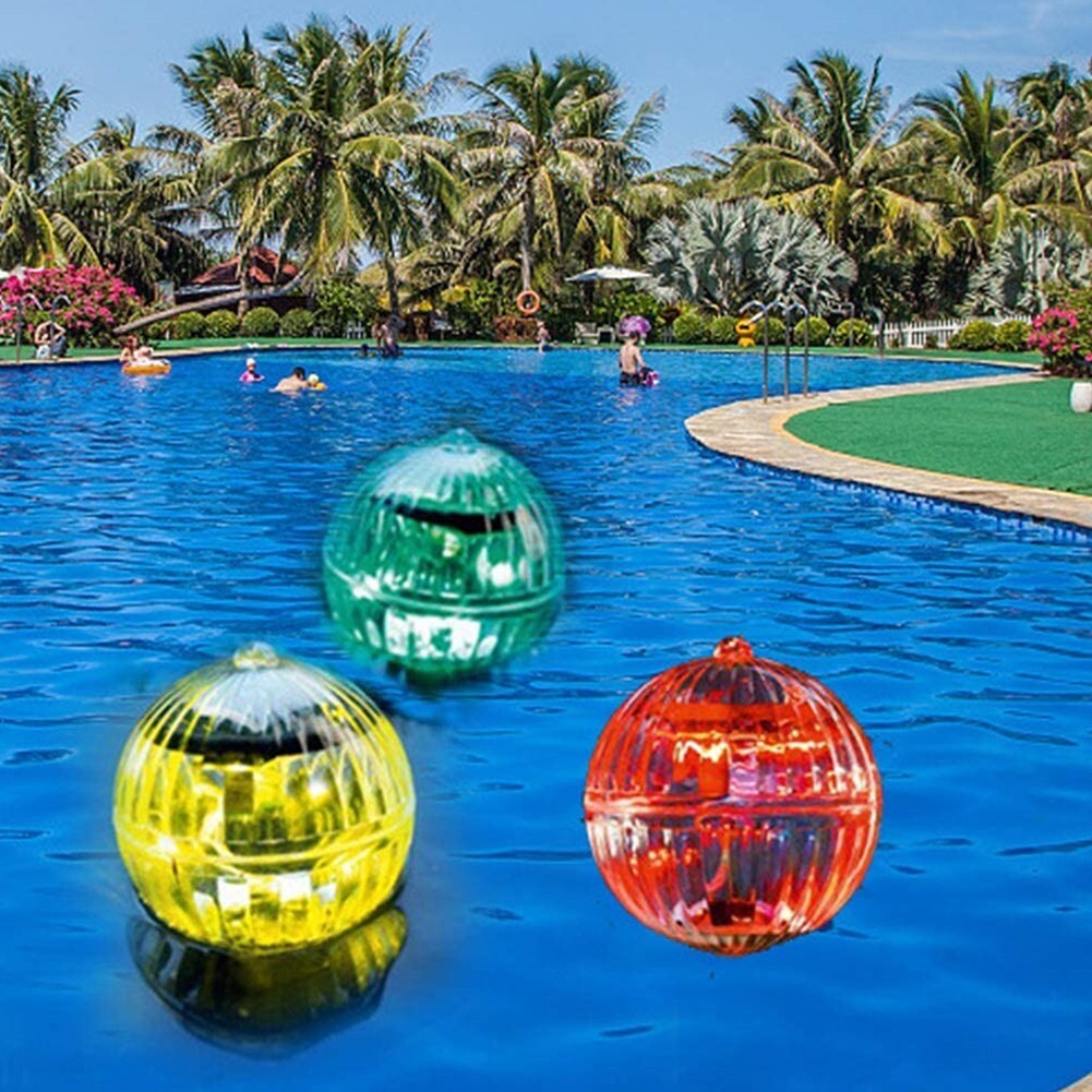 Solar Power Pool Floating Light Pond Rotating Ball Color Changing Water