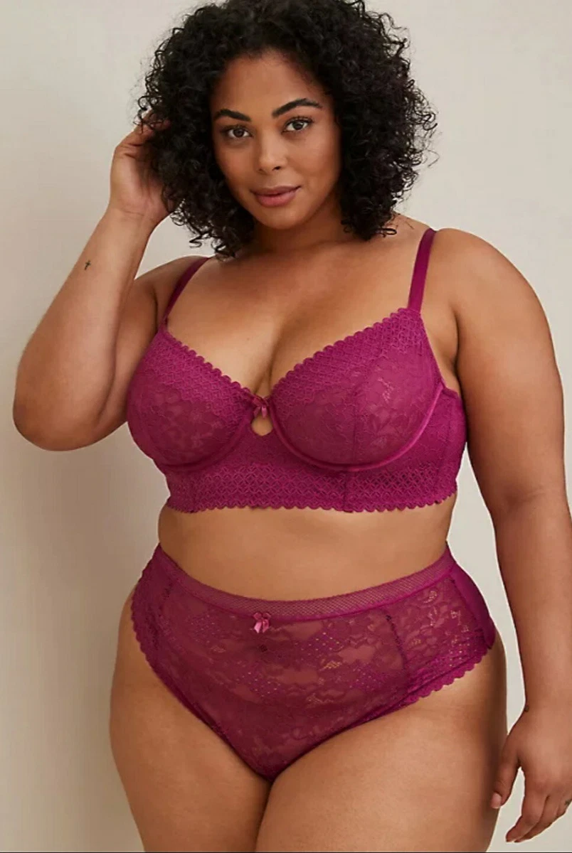 Torrid Pink Underwire Bralette & Matching Thong Plus Size 1X, 14