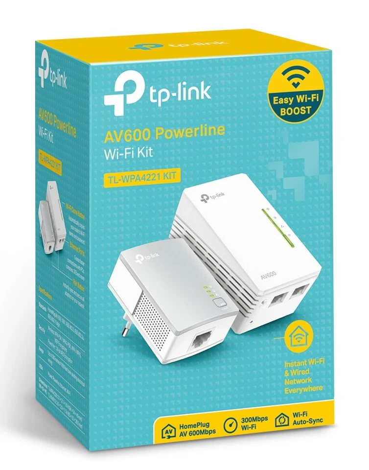 * TP-Link AV600 Powerline Wi-Fi KIT Qualcomm 30 TL-WPA4221 KIT AV600 Nero V5 - Immagine 4 di 4
