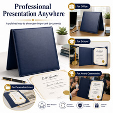 A4 Award and Diploma Holder, PU Leather Certificate Presentation Portfolio Album