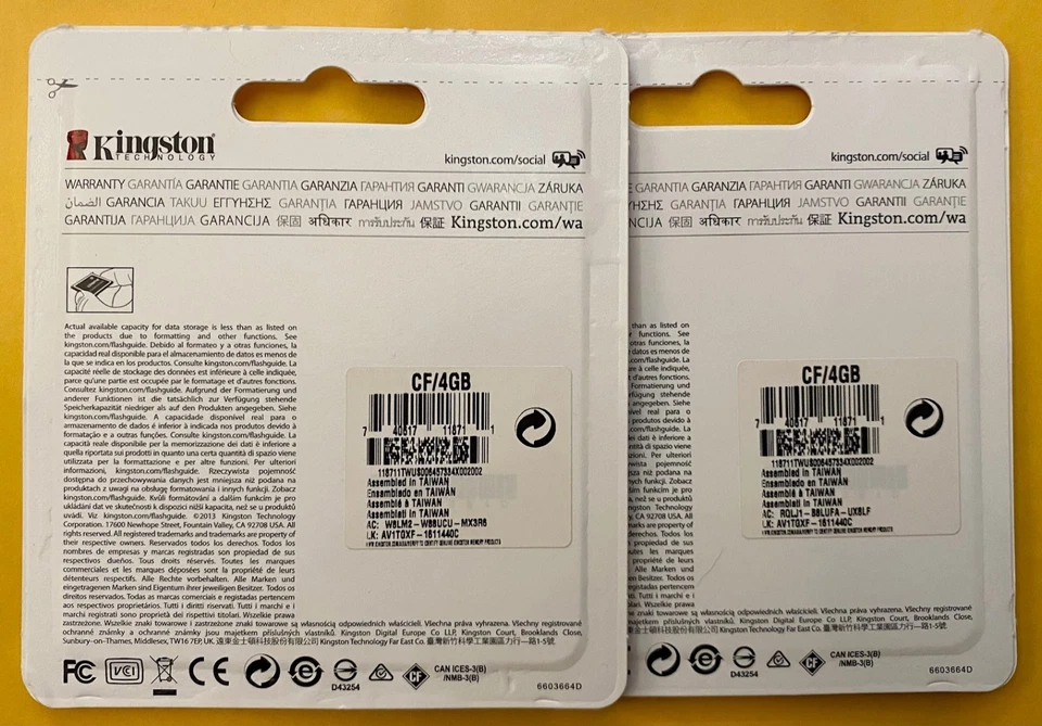 TWO KINGSTON 4GB CF COMPACT FLASH MEMORY CARDS - Image 2 of 2