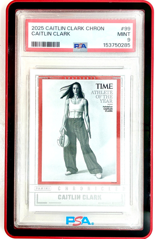 2025 PANINI CAITLAN CLARK CHRONICLED SNAPSHOTS #99 PSA 9 MT IN MAGNETIC RED CASE