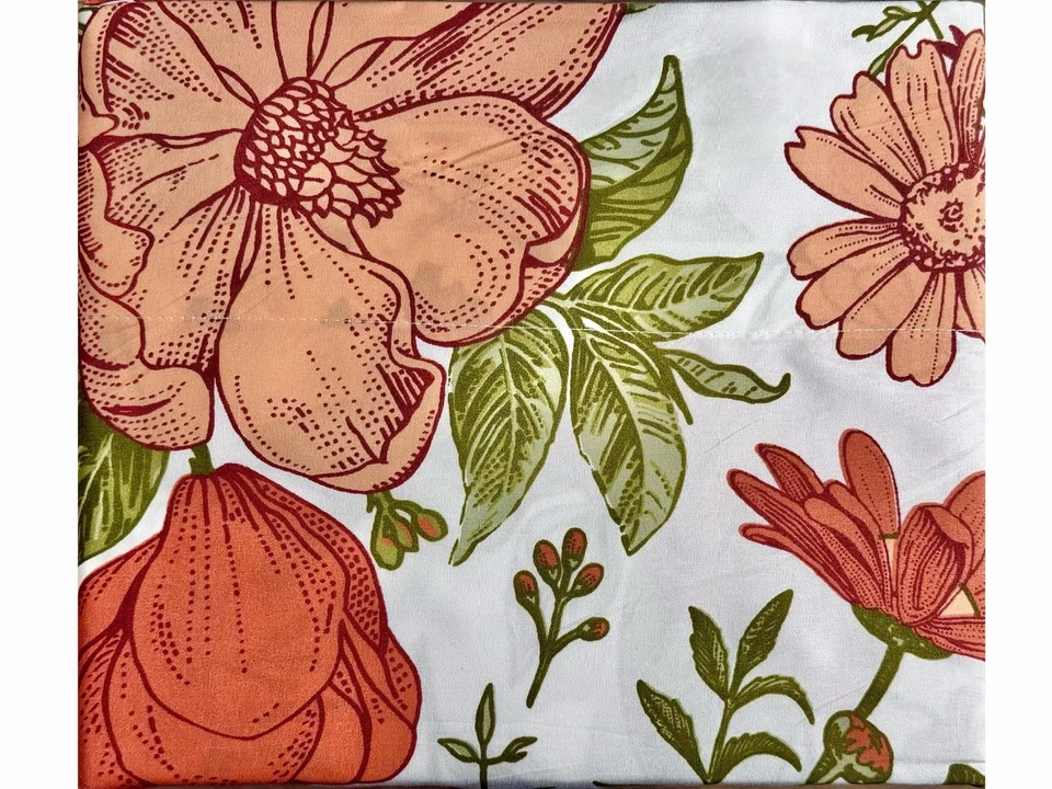 French Country Poppy Gerbera Daisy Sheet Set KING Sheets Cotton Vines Leaf RARE - Image 3 of 3