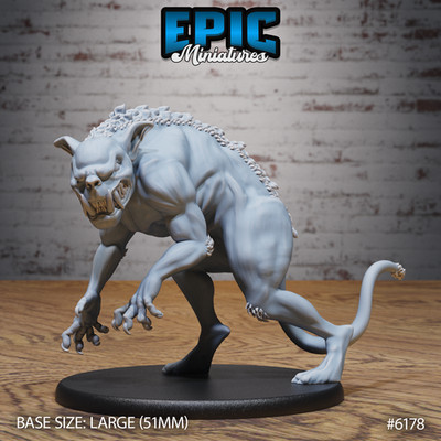 D&D Miniature - Chupacabra Standing (Large) Set 138 - 3D Model Print DnD Figur
