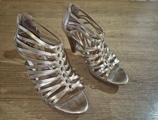 Sofft Gold Gladiator Heeled Sandals Womens 8
