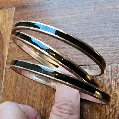 Etsy Black/Gold Bangle Bracelet Set