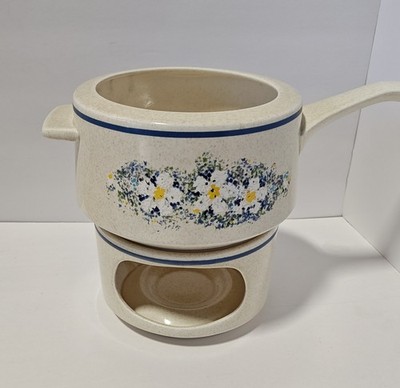 Lenox  Dewdrops  Temperware 2 Qt Open Fondue Pot w/ Warmer Stand NO METAL