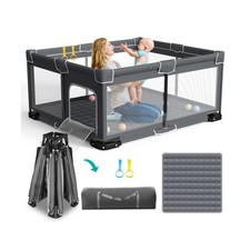Foldable Playpen for Babies and Toddlers, 59x71 Inches Portable Playpen, Kids...