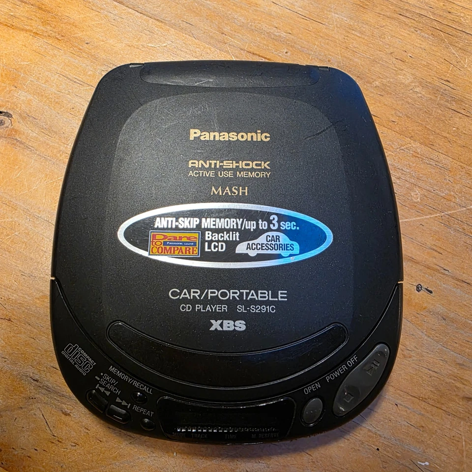 Reproductor de CD Panasonic SL-S291C 1995 de colección antichoque XBS mesa de coche/por FUNCIONA Foto 2 de 4
