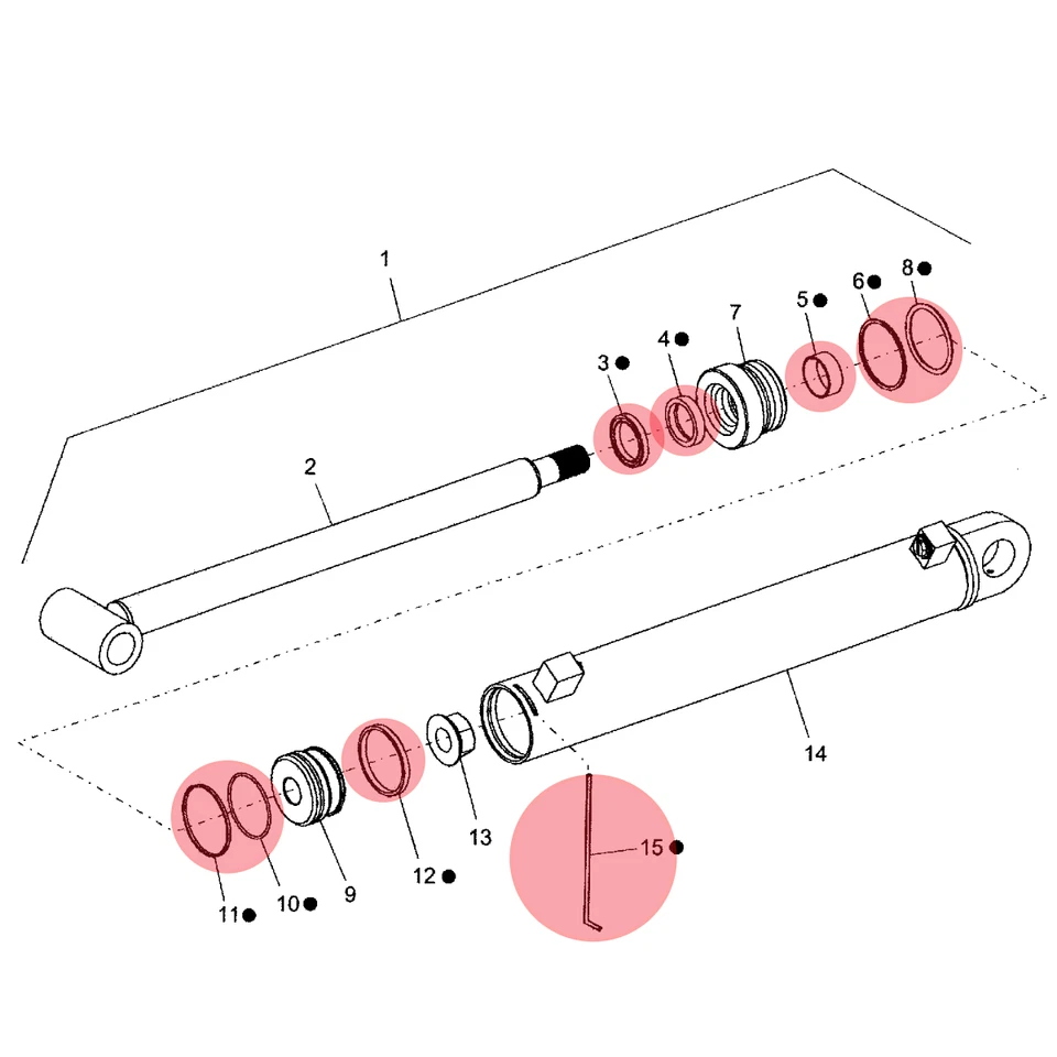 Seal Kit Fits SOME New Holland CIH Lift Bucket Boom Tilt Cyl Replaces 86581665 - Image 2 of 4