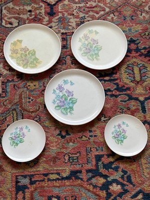 Vintage Roymac Melmac By Royalon 519 & 306 plates,  Violets