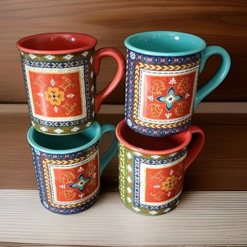 Certified International Monterrey 16-ounce Assorted Design Mugs (Pack of 4) - Picture 10 of 13